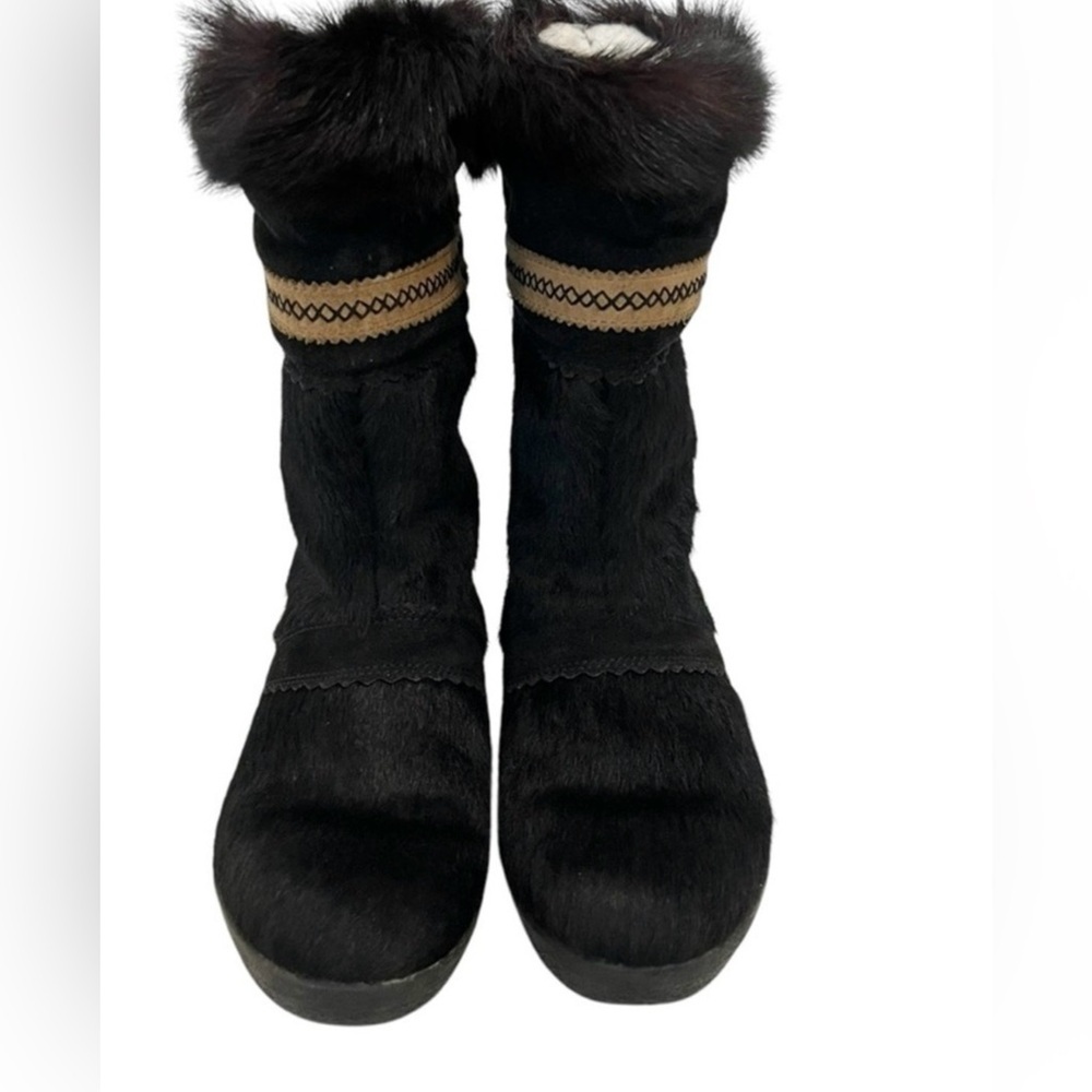 Tecnica Black and Brown Fur-Trimmed Women's Boots size 9